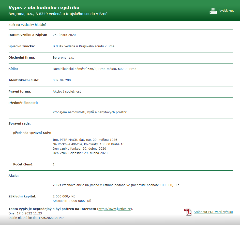 Bergrona Company Register